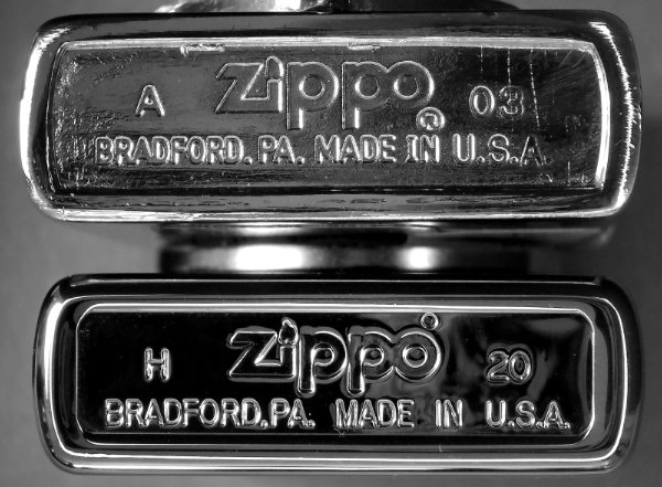 Zippo lighter bottom stamps - fake vs real